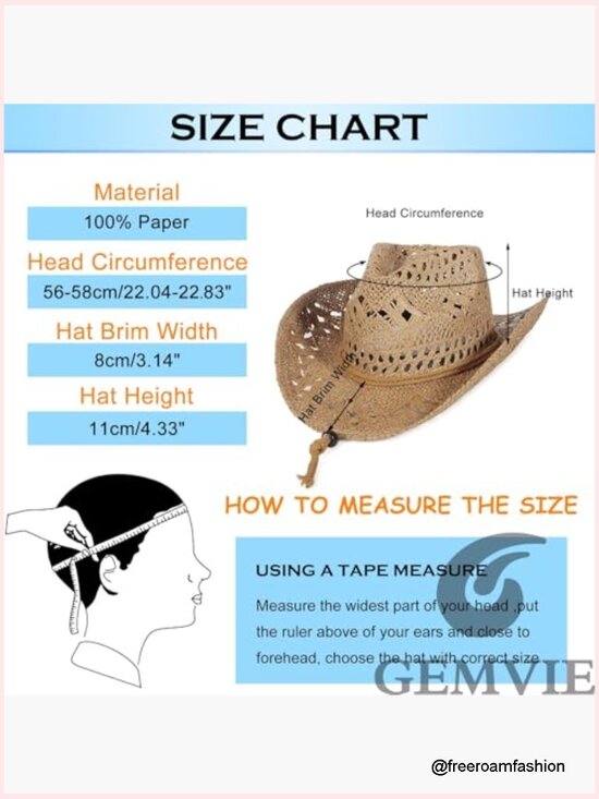 Straw Cowboy Hat with Chin Strap - Hollow Out Woven Summer Sun Hat, UPF 50+